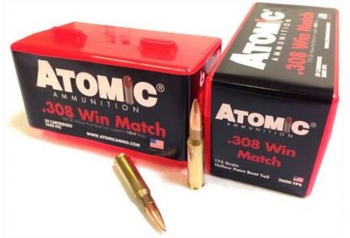 Atomic Boat Tail Hollow Point 308 Winchester Ammo 50 Round Box