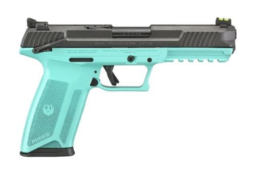 Ruger 57 5.7x28m 5 Pistol Turquoise w/Black Slide 20+1