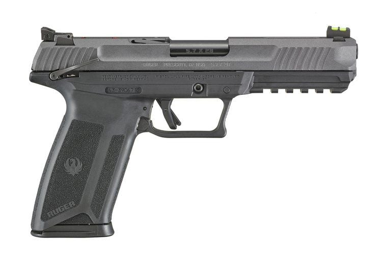 RUGER 57 5.7X28mm 4.9 Cobalt Cerakote Finish, Adjustable Sights, 20+1