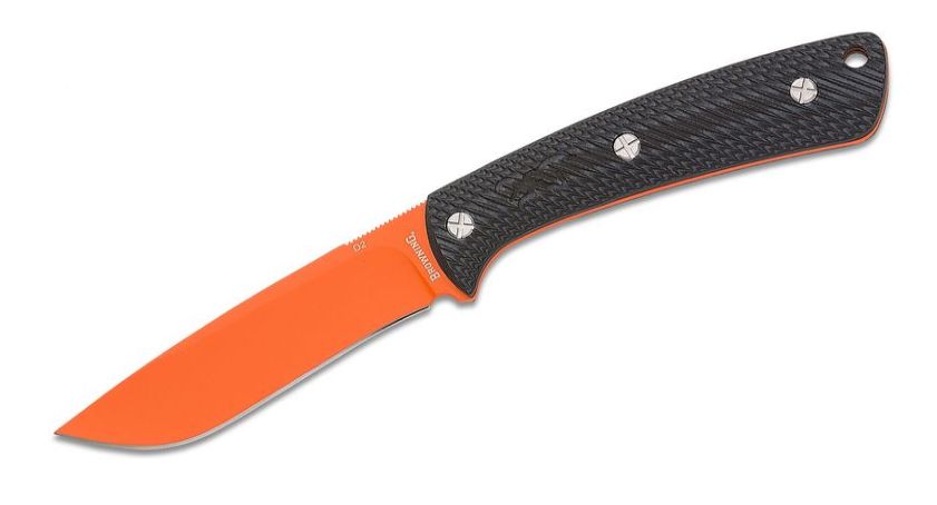 Browning Back Country Fixed Blade Knife 3.5 D2 Orange Recurve Drop Point