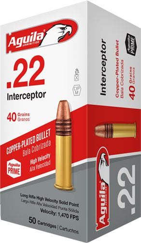Aguila Interceptor .22 LR 40 Grain CPSP 1000 Rounds - Brass Casing