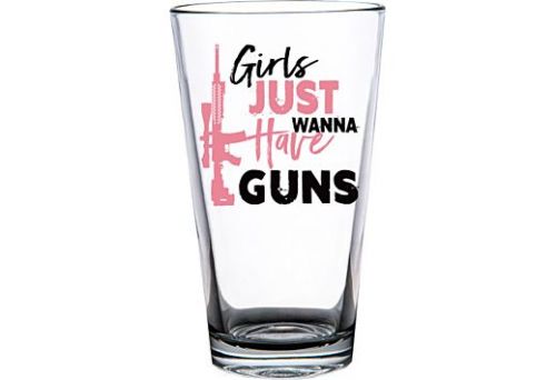 2 Monkey Americana Pint Glass Girls Just Want Guns