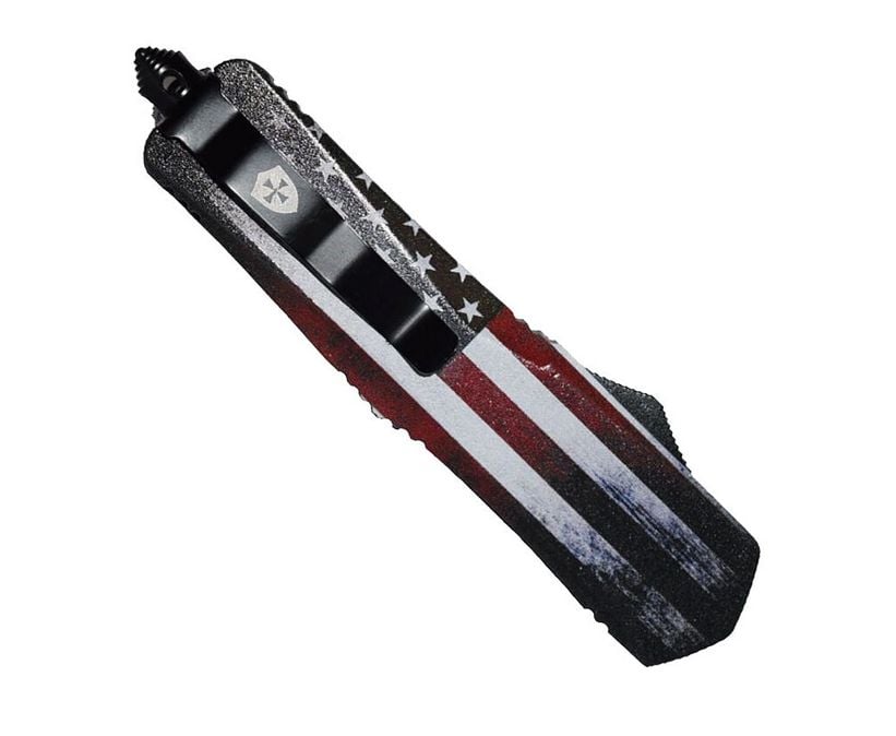 Templar Knife Slim American Flag OTF 3.5 Black Plain Edge Tanto Point