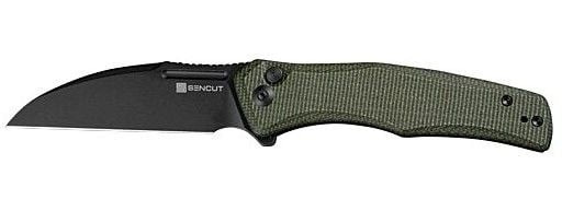 SENCUT KNIFE WATAUGA 3.48 DK GREEN MICARTA/BLK BTTN LOCK