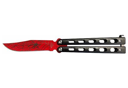 Bear & Son Butterfly Knife 3 Widow Series Red/Black