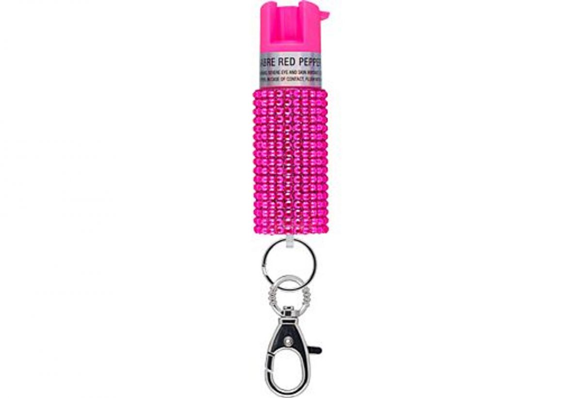 Sabre Jeweled Pepper Spray with Key Ring Pink