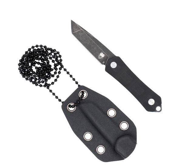 Cobratec Guardian Neck Tanto Knife with Sheath Stonewashed