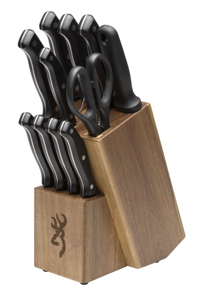 Browning Kitchen Knife Set w/ Butcher Block