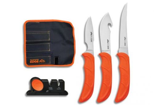 Outdoor Edge Wildlite Knives 3PK W/SHARPENER/ROLL PK PROMO!