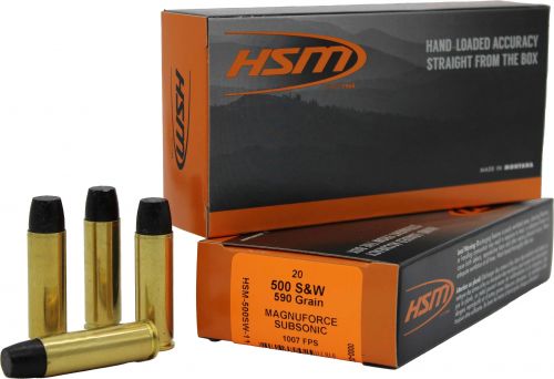 HSM Subsonic 500 S&W 590GR Long Flat Nose 20RD