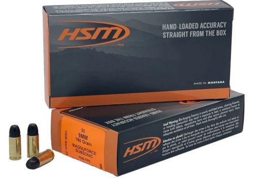HSM Subsonic 9mm Luger, 180 Grain, Long Flat Nose, 50 Rounds