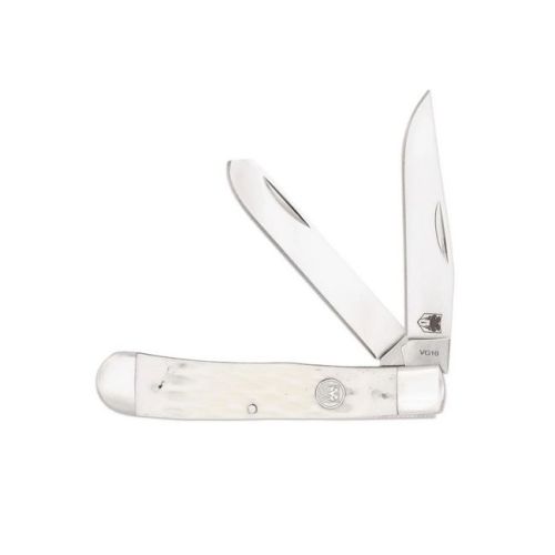 Cobratec Traditional Two Blade Trapper Bone Handle White