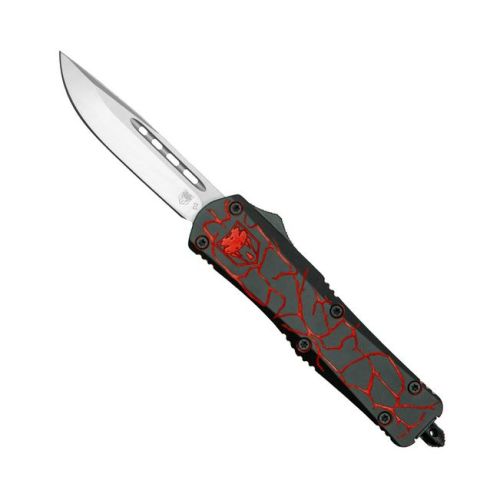 Cobratec Medium FS-3 Fractured (Cerakote) Black/Red Drop Not Serrated