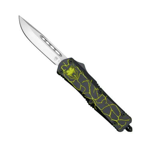 Cobratec Medium FS-3 Fractured (Cerakote) Black/Yellow Drop Not Serrated
