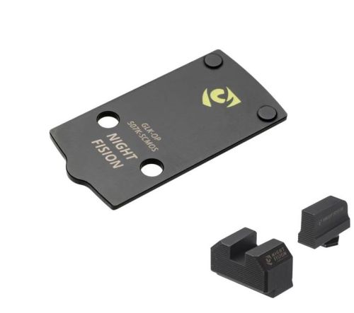 Night Fision Precision Optic Plate + ORS Sights COMBO PACK: For Glock Slimline (43/43x/48) MOS to 507k Footprint