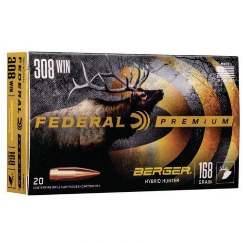 Federal Premium Hybrid Hunter Berger  308 Winchester 168GR Berger 20rd box