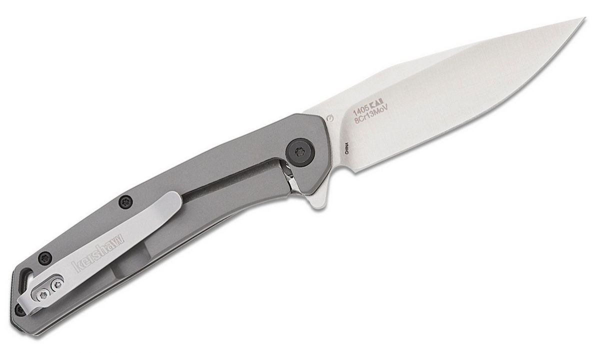 Kershaw Align Assisted Flipper Knife 3.15 Satin Clip Point Blade