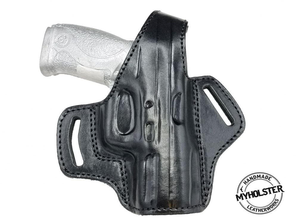 BLACK CZ75 P-07 OWB Thumb Break Leather Belt Holster