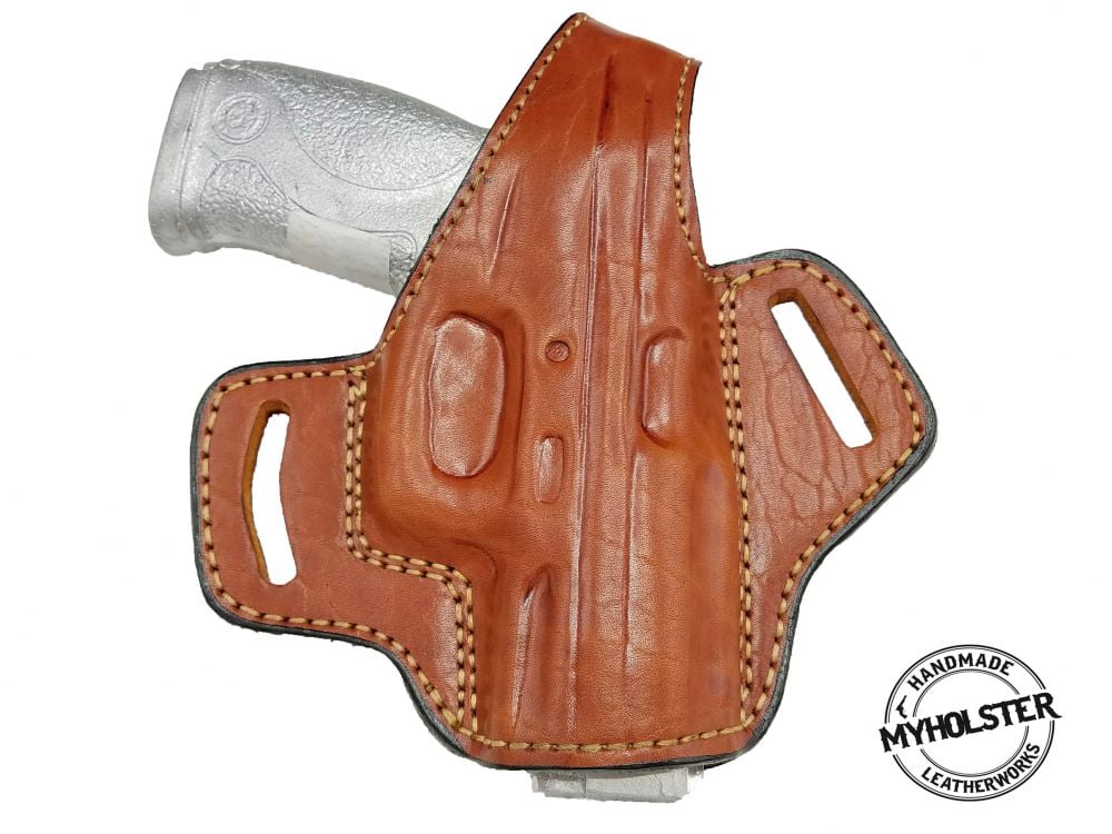 BROWN CZ75 P-07 OWB Thumb Break Leather Belt Holster