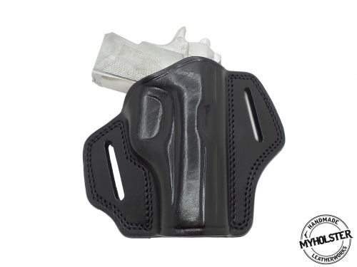 Black Kimber Micro 9 Right Hand Open Top Leather Belt Holster