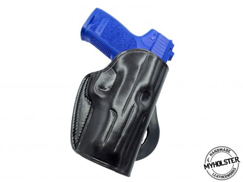 BLACK Smith & Wesson M&P Compact .40 S&W OWB Quick Draw Right Hand Leather Paddle Holster