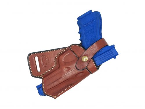 Brown / Right For Glock 34 SOB Small Of the Back Leather Holster
