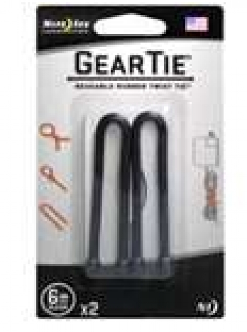 Gear Tie 6, 2 Pack, Black