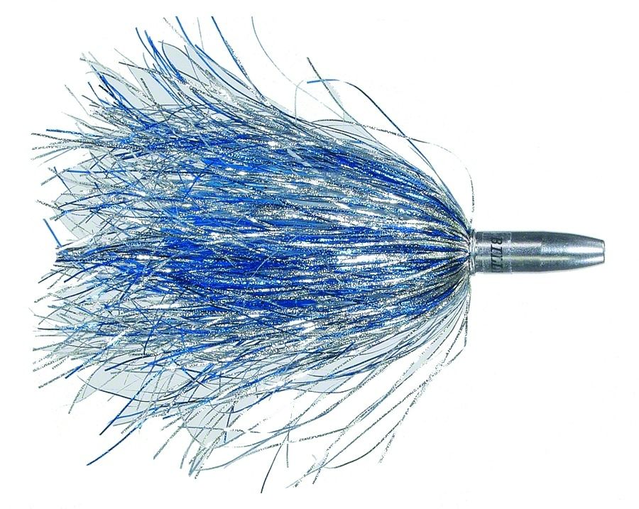 Billy Baits Mini Turbo Slammer Trolling Lure, Blue Silver/Blue Firetip, Concave Head, 5.5 in