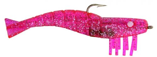 DOA Shrimp Lure, 3, 1/4oz Pink/Silver Glitter