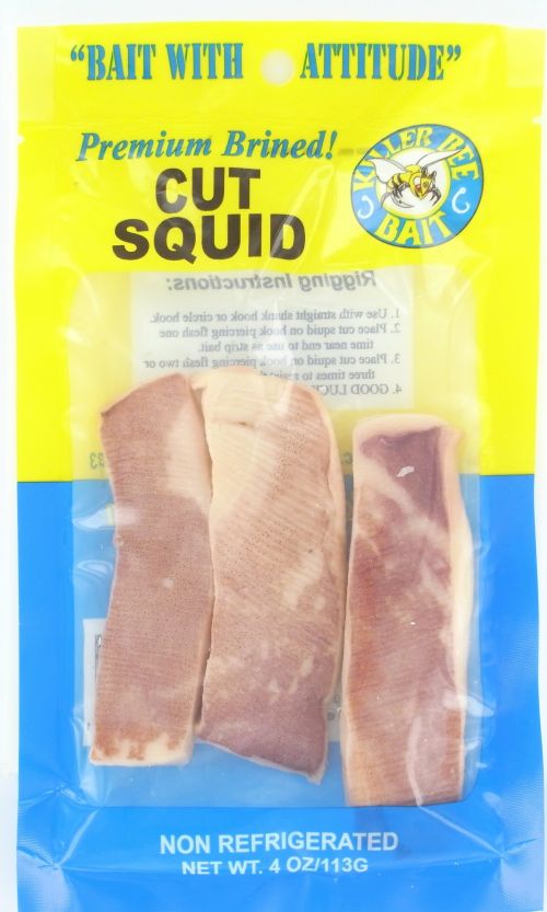 Killer Bee Premium Brined Bait Cut Squid 4oz