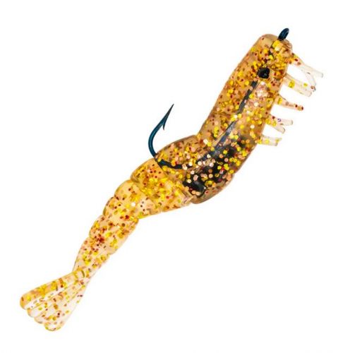 Charlies Pre-Rigged Shrimp Trio 3/Pk Golden Shrimp 4
