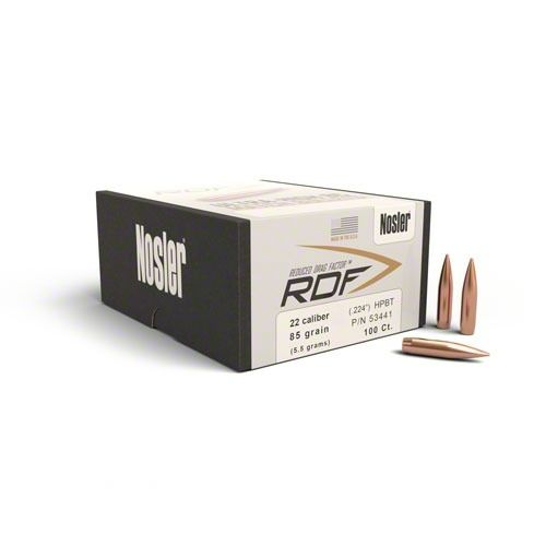 22 CALIBER (0.224) 85GR RDF REDUCED DRAG FACTOR HPBT BULLETS