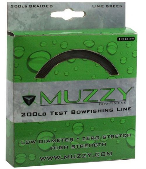 Muzzy Bow Fishing Line Lime Green 200 Braided 100 Spool