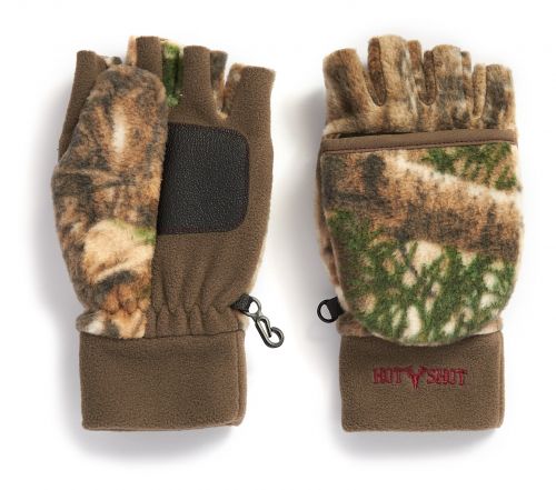 Hot Round Ladies Realtree Edge Bulls-Eye fuzzy fleece pop-top mitten, C40 Thinsulate