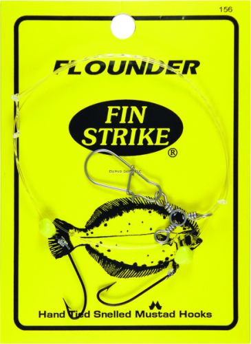Fin Strike Flounder Rigs w/Snelled Hooks w/Corn Beads Sz9 2Pk Chestertown Short Shank