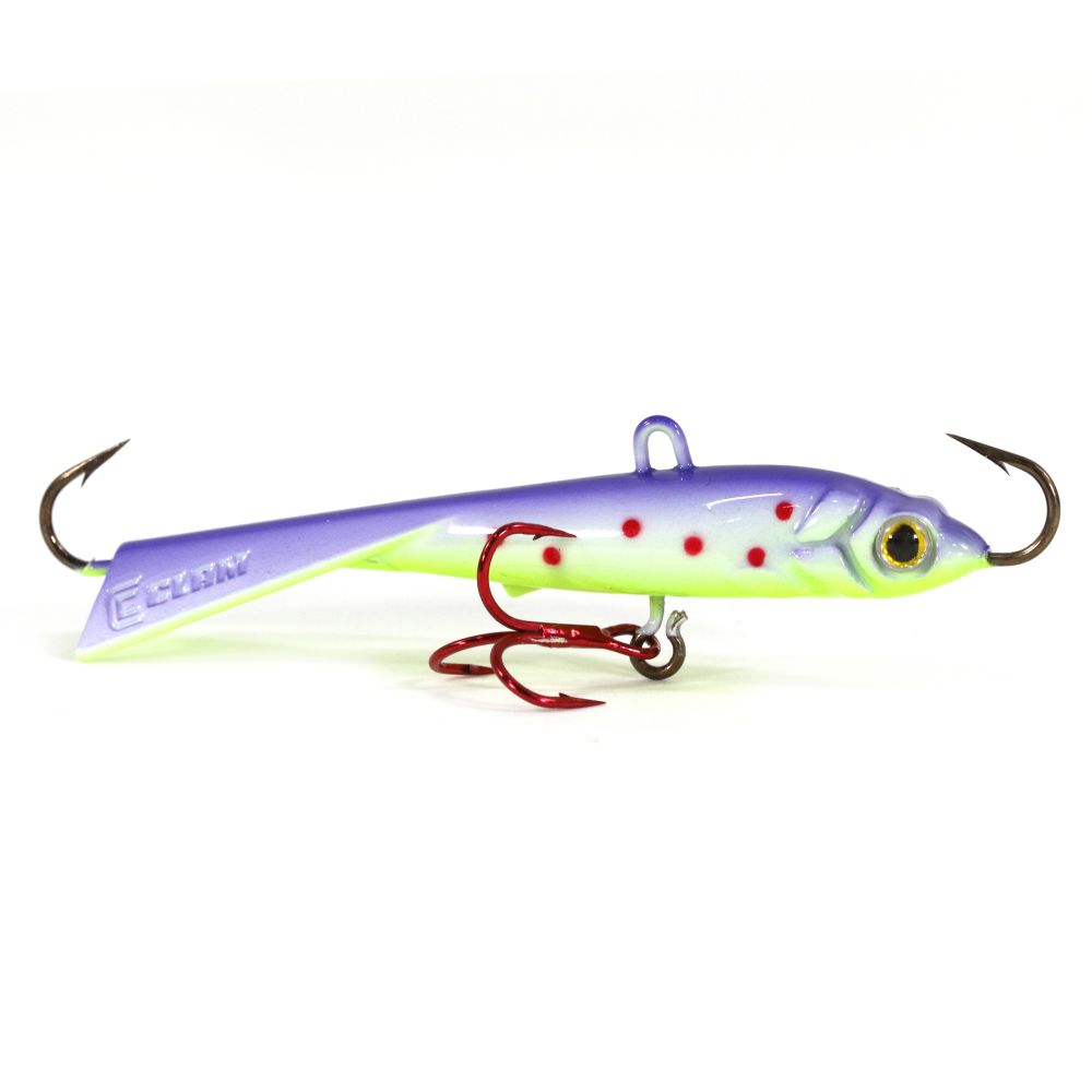 Clam Tikka Mino - 3/16 Oz Size 12 - Chart/Purple Glow 