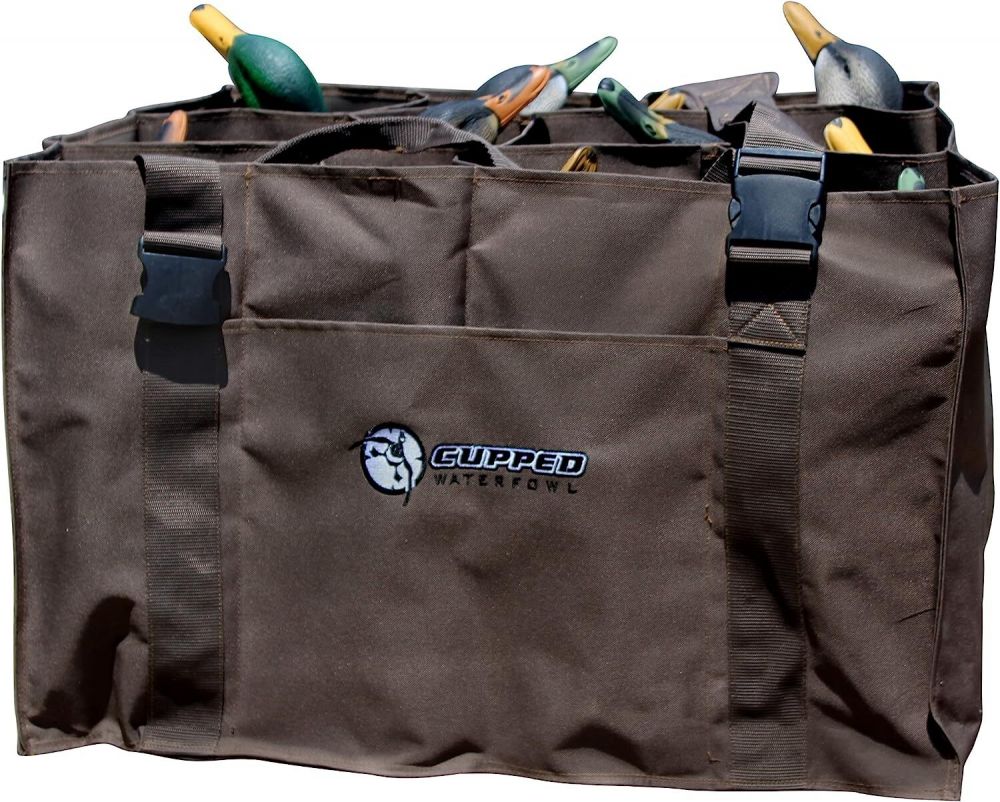Cupped Waterfowl 12 Slot Duck Bag - Brown with Poly Sealed