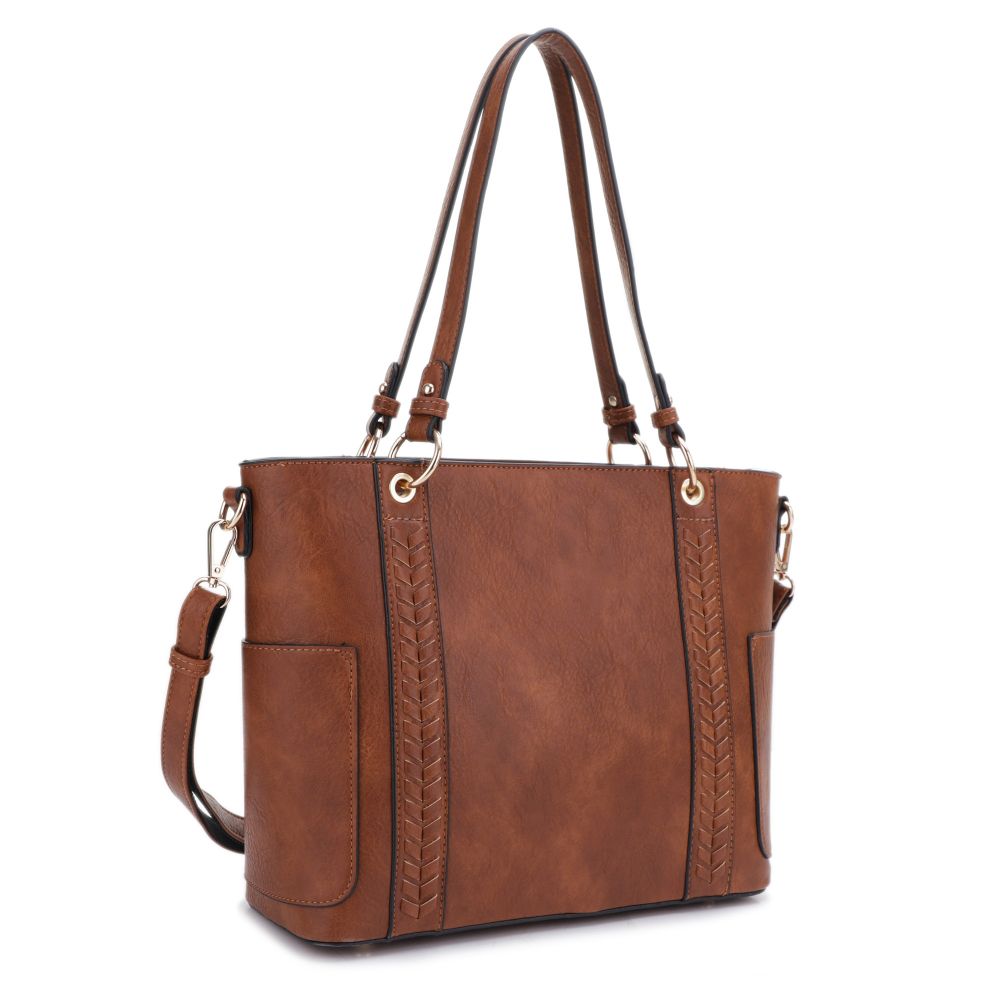 Jessie & James Austin Whipstitching Concealed Carry Lock and Key Tote - Tan