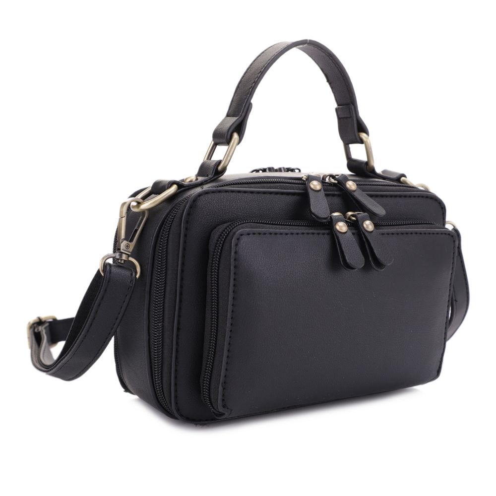 Jessie & James Pandora Compact Concealed Carry Crossbody Satchel Purse - Black