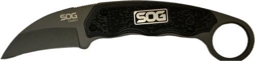 SOG Gambit Blackout Fixed Knife 2-3/5 Sheepsfoot Blade Black