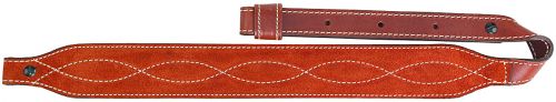 AA&E Leathercraft Light Rust Suede Leather Long Taper Gunsling, White Figure-8 Stitching