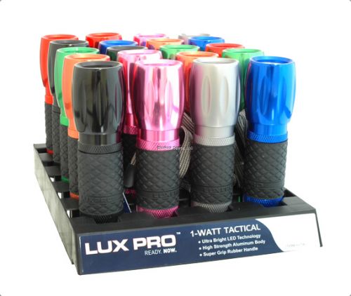 LuxPro TAC LX 160Lumen Flashlight Asstd Colors, 20pc Tray