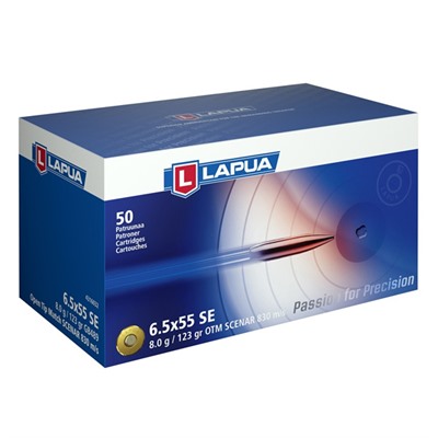 Lapua Ammo 6.5x55 Swedish Scenar 123 Gr 50/Bx (50 rounds per box)