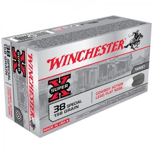 Winchester Super-X Cowboy 38 Spl 158gr LFN 50/bx (50 rounds per box)