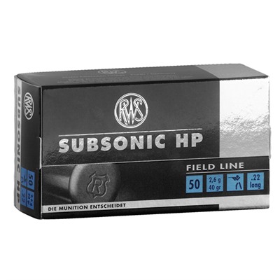 RWS .22 LR Subsonic 40gr HP 50/bx (50 rounds per box)