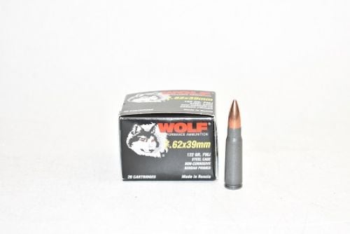 WOLF 7.62X39 122gr. FMJ 20ct Box