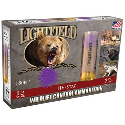 Lightfield Wildlife Control  12 GA  2-3/4 2 HV  Rubber Star 5rd box