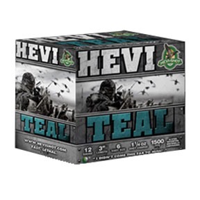 HEVI-Teal 12G 2-3/4 1-1/8 1500FPS 5SS 25/BX 10/CS
