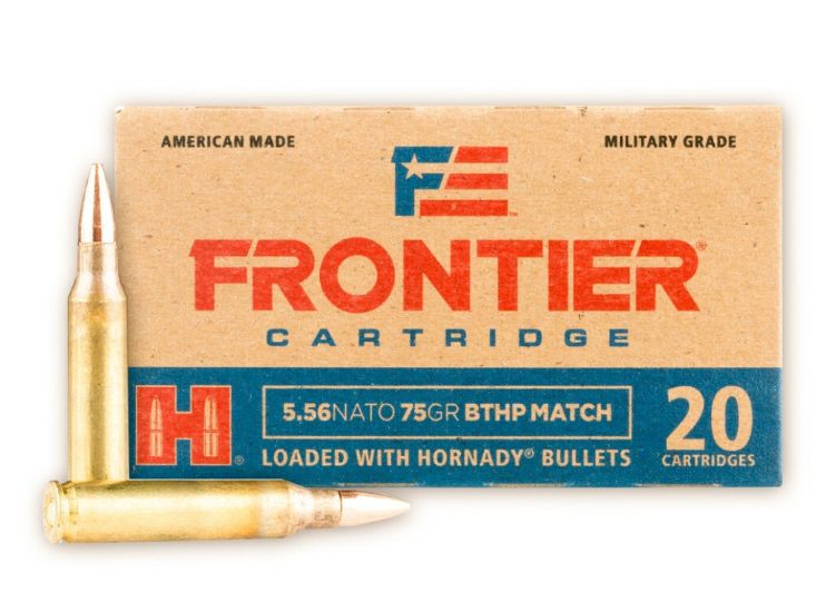 Hornady Frontier Boat Tail Hollow Point Match 5.56 NATO Ammo 75 gr 20 Round Box