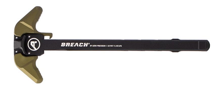 AR15 BREACH Ambi Charging Handle w/ Large Lever - Black/OD Green